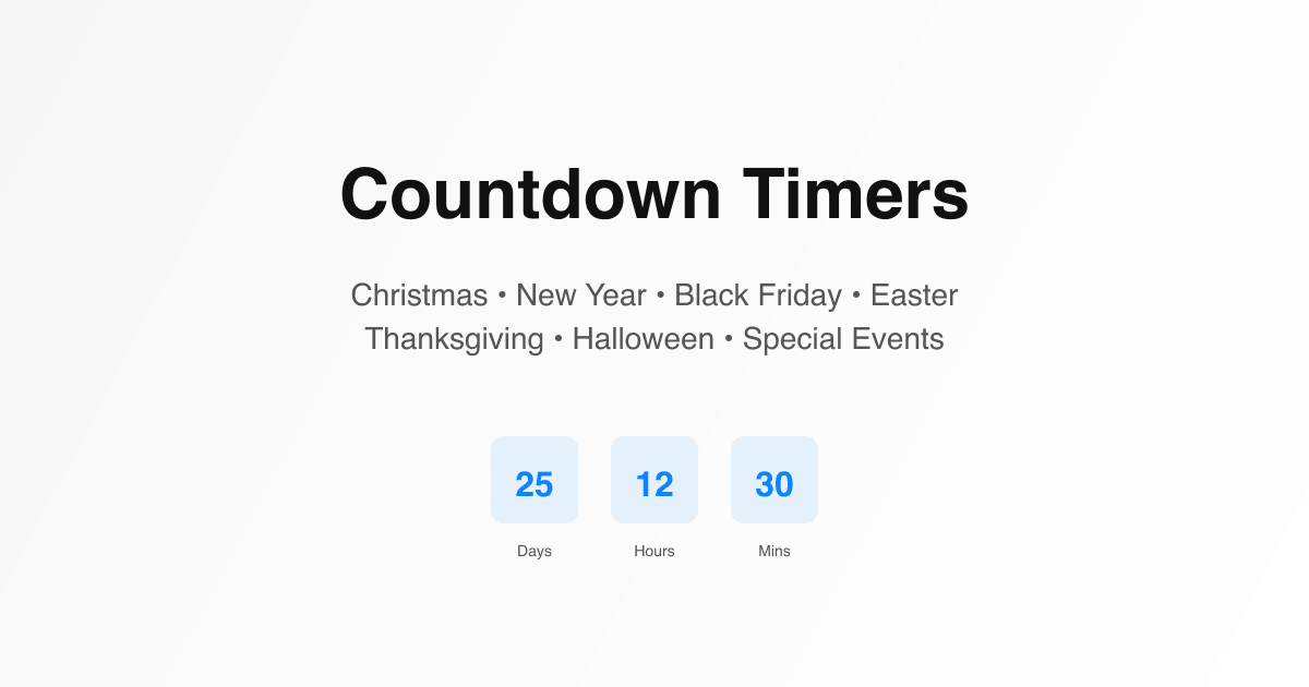 Countdown Timers - Holiday & Event Countdowns | Fast, Free & Accurate ...